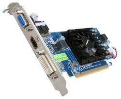  Gigabyte Radeon HD 4550 600 Mhz PCI-E 2.0 128 Mb 1600 Mhz 64 bit DVI HDMI HDCP