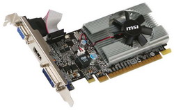  MSI GeForce 210 589 Mhz PCI-E 2.0 1024 Mb 1000 Mhz 64 bit DVI HDMI HDCP