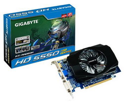  Gigabyte Radeon HD 5550 550 Mhz PCI-E 2.1 1024 Mb 4000 Mhz 128 bit DVI HDMI HDCP