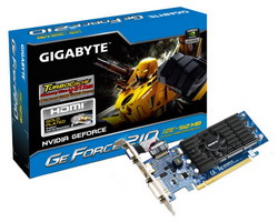  Gigabyte GeForce 210 590 Mhz PCI-E 2.0 128 Mb 1600 Mhz 64 bit DVI HDMI HDCP