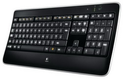  Logitech Wireless Illuminated Keyboard K800 Black USB