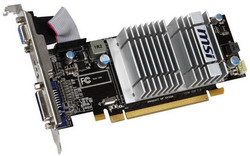  MSI Radeon HD 5450 650Mhz PCI-E 2.1 1024Mb 1066Mhz 64 bit DVI HDMI HDCP