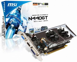  MSI GeForce GT 440 810Mhz PCI-E 2.0 1024Mb 1800Mhz 128 bit DVI HDMI HDCP