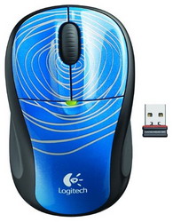  Logitech M305 Wireless Mouse with Nano Receiver Blue Swirl USB