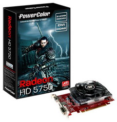  PowerColor Radeon HD 5750 700Mhz PCI-E 2.1 512Mb 4600Mhz 128 bit DVI HDMI HDCP V2