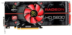  XFX Radeon HD 5830 840MHz PCI-E 2.1 1024Mb 4000MHz 256 bit 2xDVI HDMI HDCP