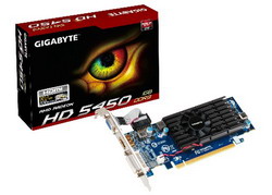  Gigabyte Radeon HD 5450 650Mhz PCI-E 2.1 1024Mb 1333Mhz 64 bit DVI HDMI HDCP