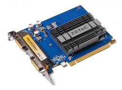  Zotac GeForce 210 520Mhz PCI-E 2.0 1024Mb 1200Mhz 64 bit 2xDVI HDCP