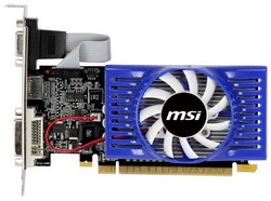  MSI GeForce GT 520 810Mhz PCI-E 2.0 2048Mb 1000Mhz 64 bit DVI HDMI HDCP