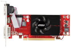  MSI Radeon HD 6450 625Mhz PCI-E 2.1 2048Mb 1334Mhz 128 bit DVI HDMI HDCP