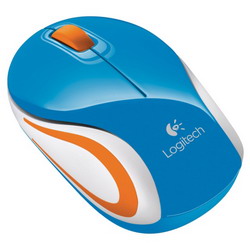  Logitech Wireless Mini Mouse M187 Blue-Orange USB