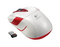  Logitech Wireless Mouse M525 White-Red USB