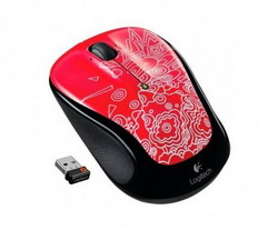  Logitech Wireless Mouse M325 red topogrpahy Red-Black USB