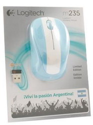  Logitech Wireless Mouse M235 White-Blue USB