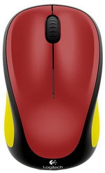  Logitech Wireless Mouse M235 Black-Yellow-Red USB