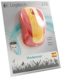  Logitech Wireless Mouse M235 Red-Yellow USB