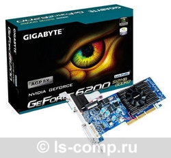  Gigabyte GeForce 6200 350Mhz AGP 256Mb 700Mhz 64 bit DVI GV-N62-512L  #1